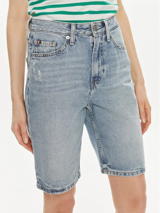 Tommy Hilfiger Дънкови шорти WW0WW41326 Син Slim Fit – Дамски дънкови шорти