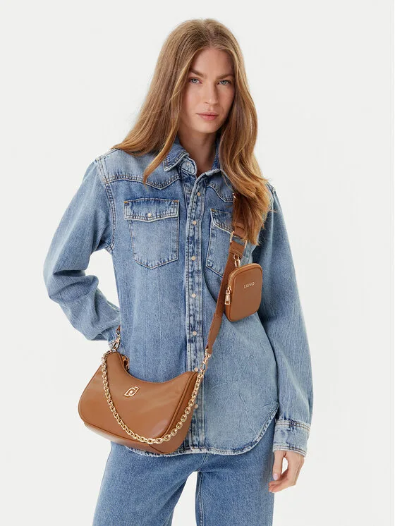 Liu Jo Дамска чанта S Hobo AF5180 E0077 Кафяв – Чанти