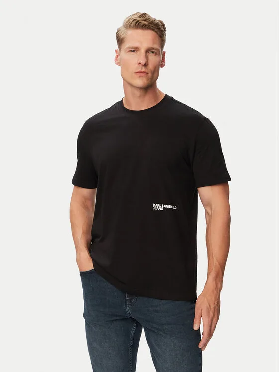 Karl Lagerfeld Jeans Тишърт B3M17005 Черен Regular Fit – Мъжки тениски
