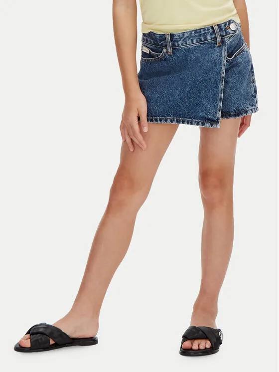 Детска дънкова пола Calvin Klein Jeans тъмносиня – Детски поли
