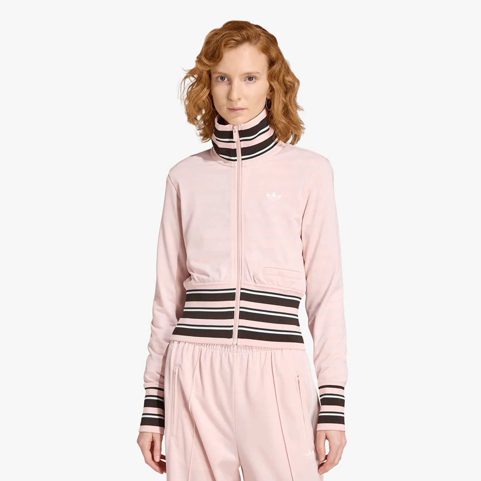 Суитшърт adidas Vintage Tt High Knitted Ribs Top Sandy Pink M – Дамски суитшърти и худита