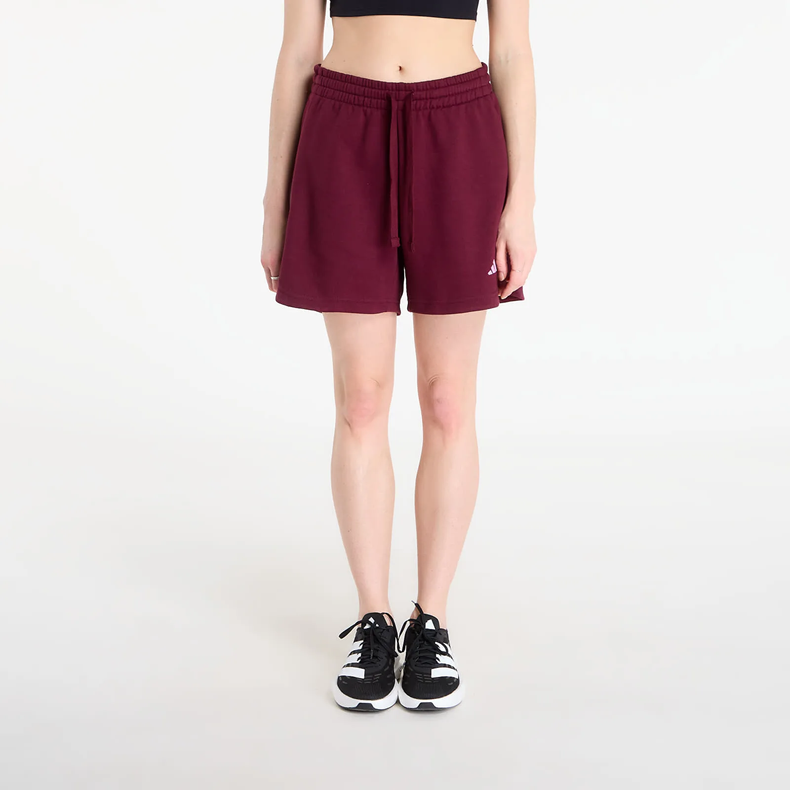 Къси панталони adidas 3 Stripes Studio Fleece Loose Shorts Maroon XS – Дамски къси панталони