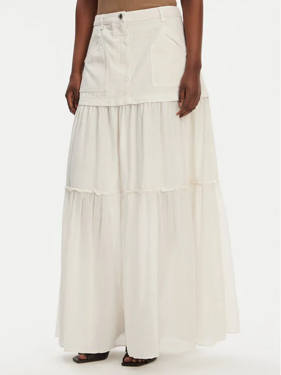 PINKO Макси пола Kenny 105252 A2MI Екрю Regular Fit – Кремав – Дамски макси поли