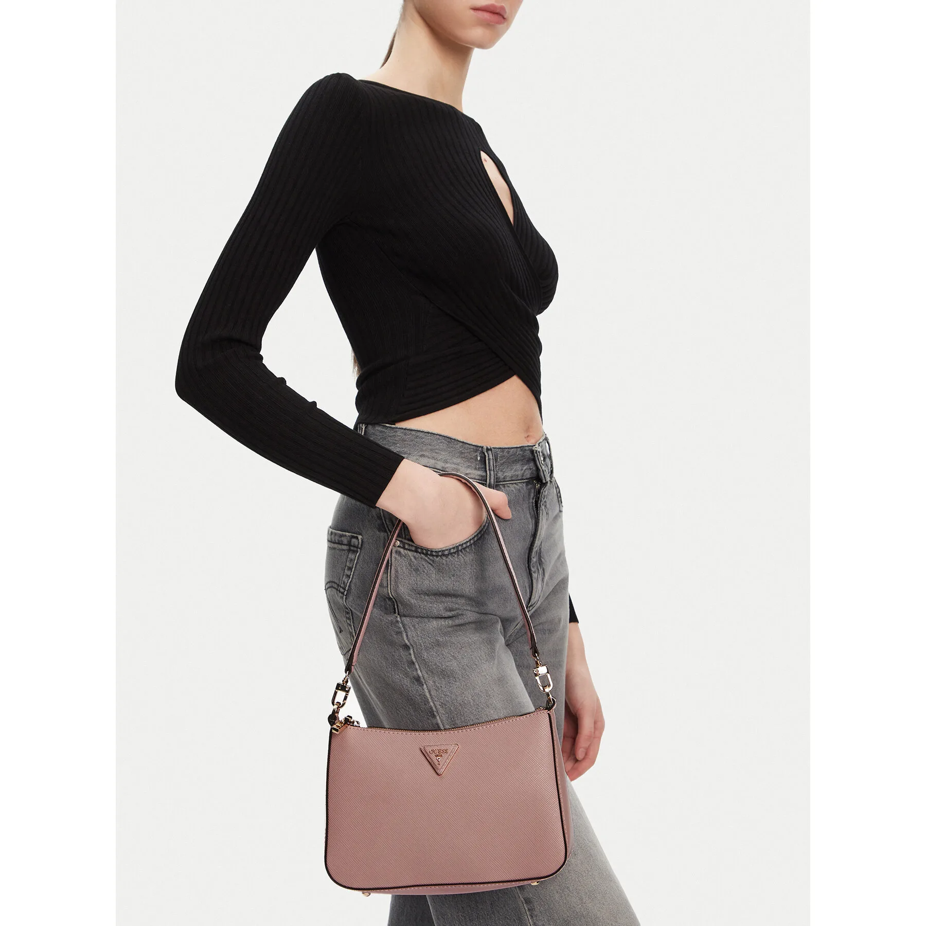 Дамска чанта Guess HWEZG9 52317 Розов – Класически дамски чанти
