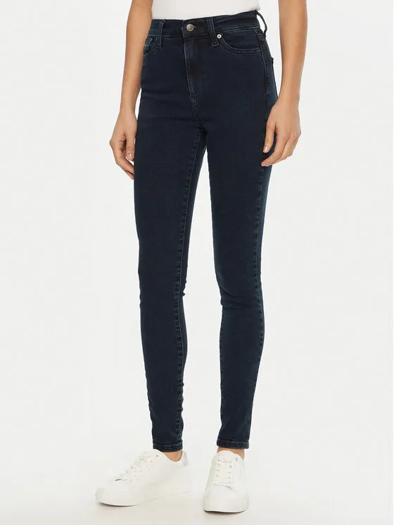 Дамски дънки Tommy Jeans Sylvia DW0DW20217 тъмносини – Дамски skinny дънки