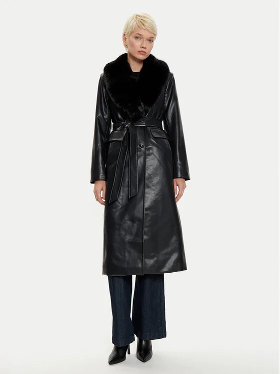 MICHAEL Michael Kors Палто от изкуствена кожа 77B1402M52 Черен Regular Fit – Дамски преходни палта