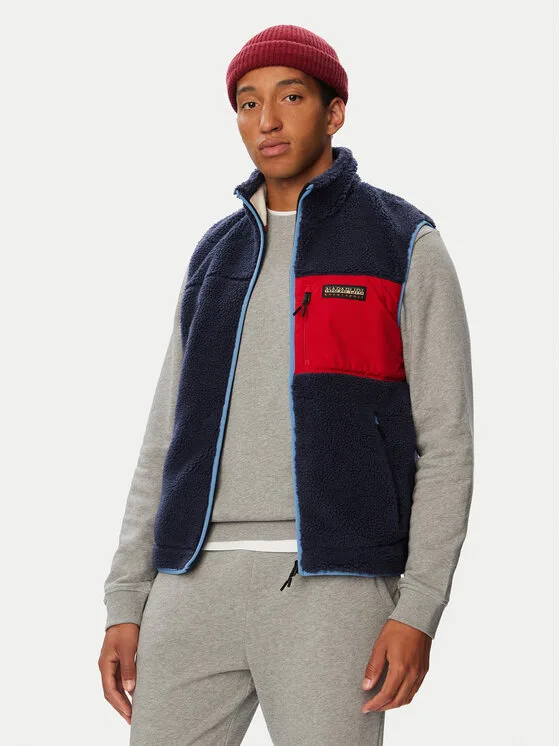 Napapijri Жилетка за костюм Yupik V 2 NP0A8B8R Тъмносин Regular Fit – Мъжки елеци