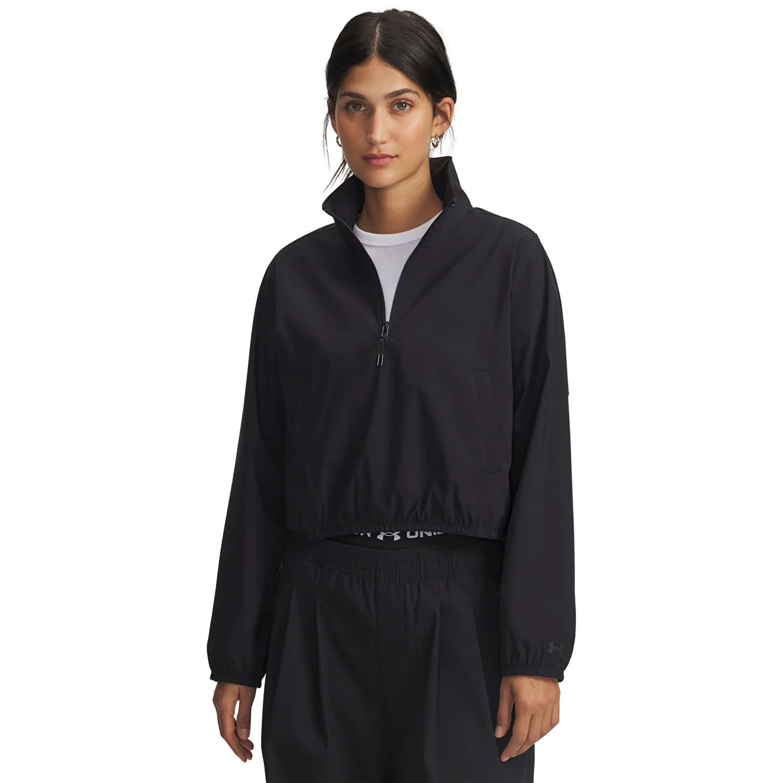 Дамски суитшърт Under Armour Unstoppable Wvn Pullover черен – Black – Дамски суитшърти без цип