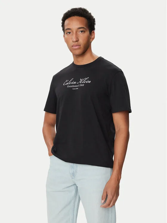 Calvin Klein Jeans Тишърт LV04RH830G Черен Regular Fit – Мъжки дънки