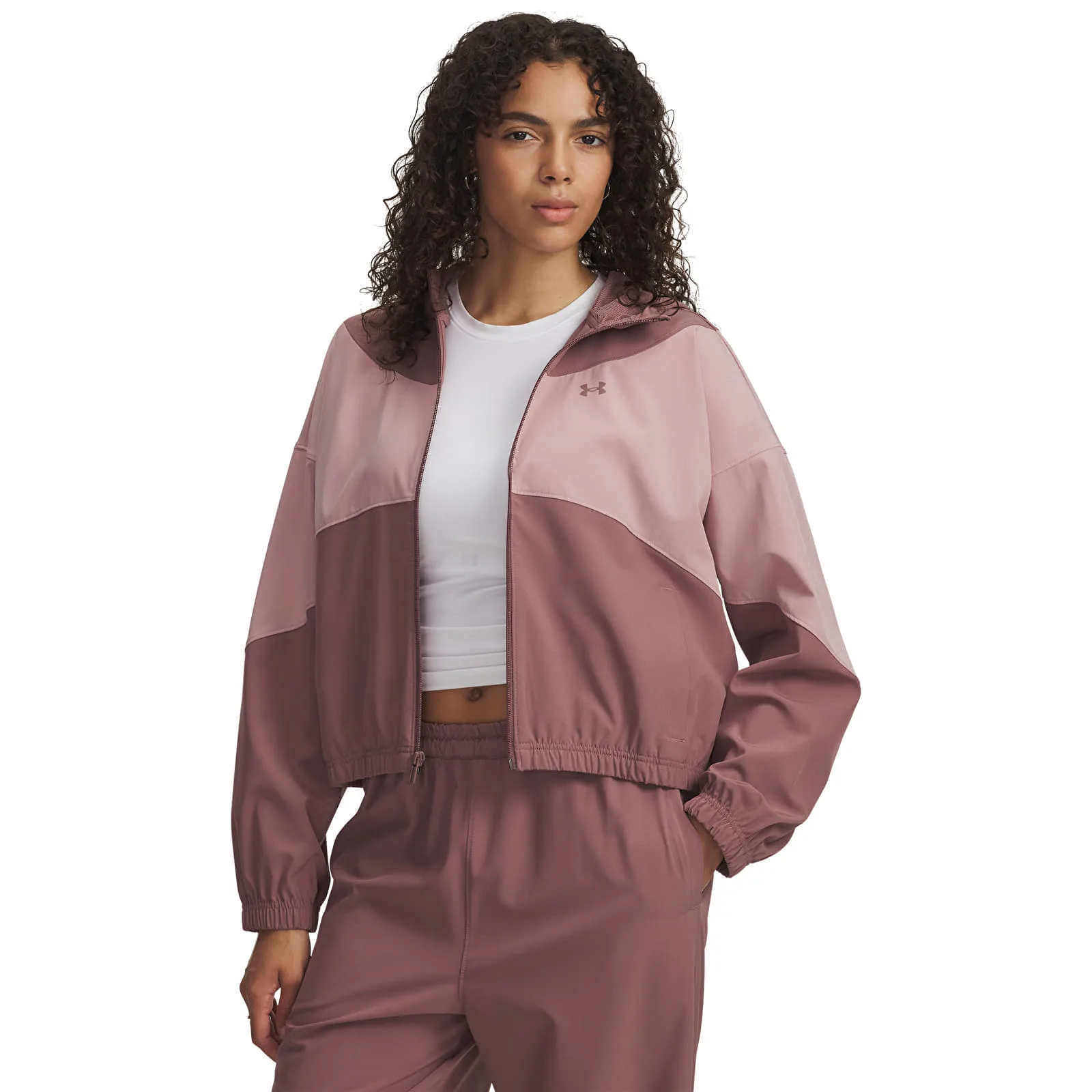 Суитшърт Under Armour Rival Woven Jacket Hoodie Brown XS – Дамски худита