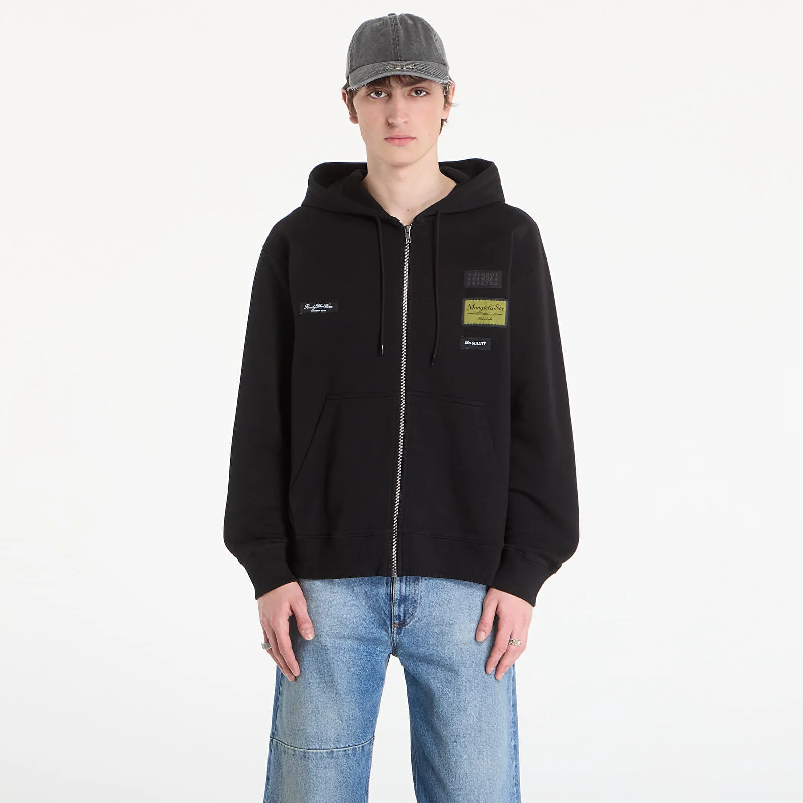 Мъжки суитшърт с цип MM6 Maison Margiela Jacket черен – Black – Мъжки суитшърти с цип