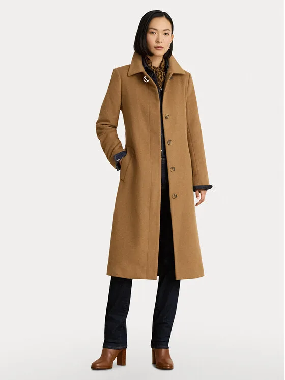 LAUREN RALPH LAUREN Вълнено палто 297P23444001 Светлокафяв Regular Fit – Дамски зимни палта
