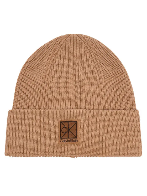 Дамска зимна шапка Calvin Klein LV04F8109G бежова – Зимни шапки