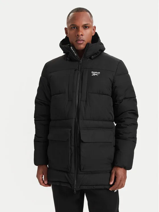 Reebok Зимно яке RCC00077 Черен Regular Fit – Мъжки якета и палта