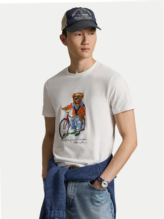 Polo Ralph Lauren Тишърт 710B16612002 Бял Regular Fit – Мъжки поло тениски