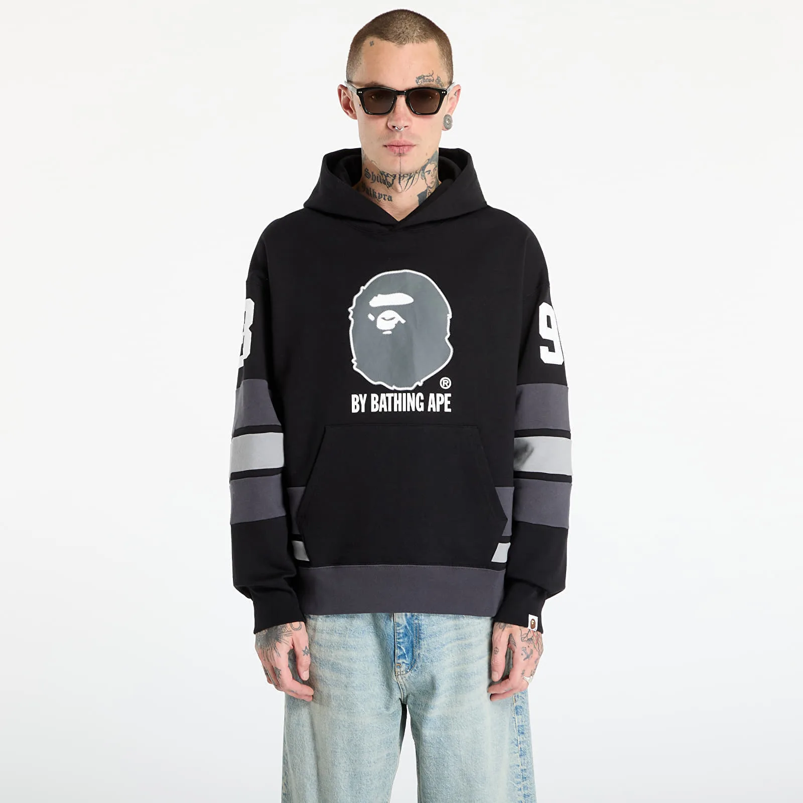 Мъжки суитшърт с качулка A BATHING APE Bape Pullover черен – Black – Мъжки худита