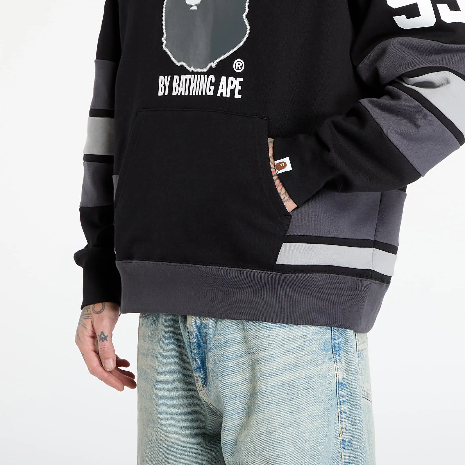 Мъжки суитшърт с качулка A BATHING APE Bape Pullover черен – Black – Мъжки худита