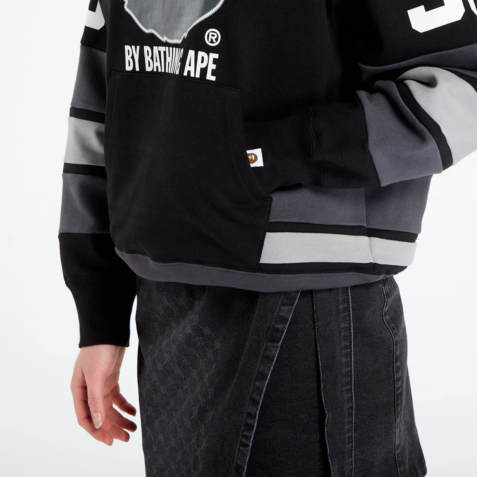 Мъжки суитшърт с качулка A BATHING APE Bape Pullover черен – Black – Мъжки худита