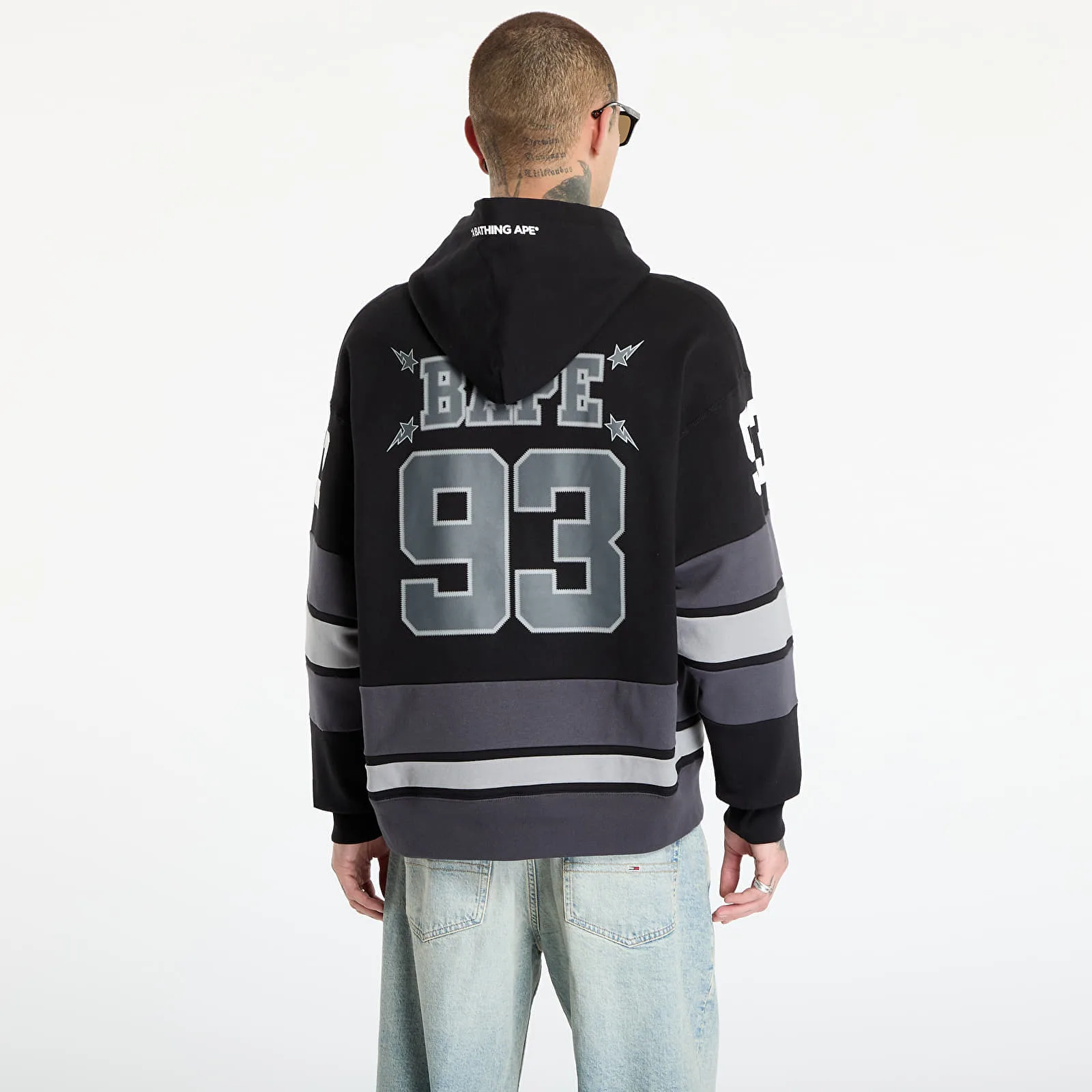 Мъжки суитшърт с качулка A BATHING APE Bape Pullover черен – Black – Мъжки худита