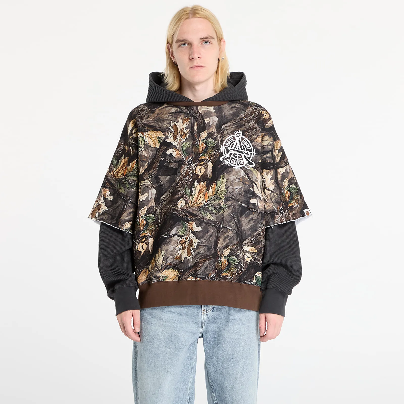 Суитшърт A BATHING APE Tree Edge Camo Layered Pullover Hoodie UNISEX Brown L – Мъжки худита