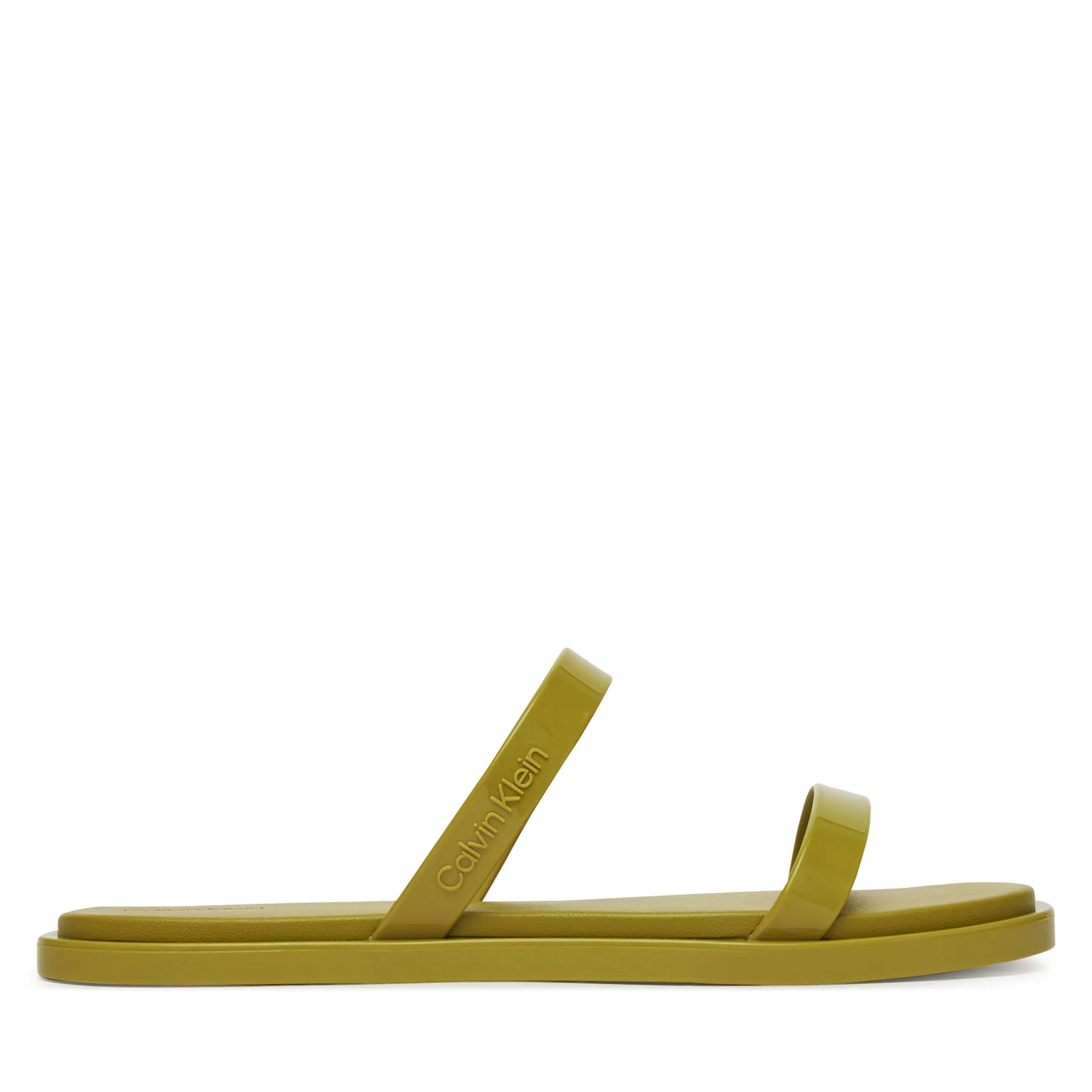 Чехли Calvin Klein Double Bar Slide - Jelly HW0HW02417 Зелен – Дамски чехли