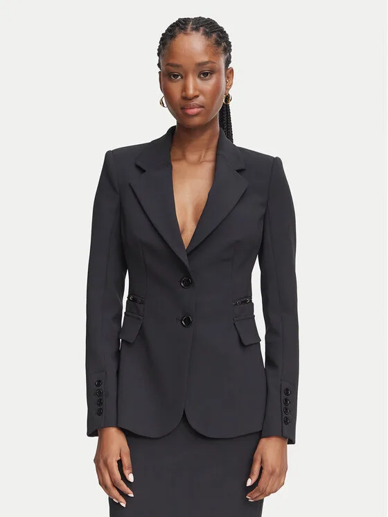 Elisabetta Franchi Сако GI-274-66E2-V670 Черен Slim Fit – Дамски якета и палта