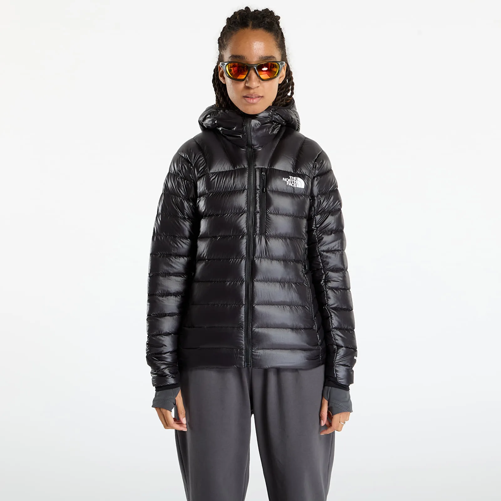 Дамски суитшърт с качулка The North Face Summit Breithorn Hooded Down черен – TNF Black – Дамски худита