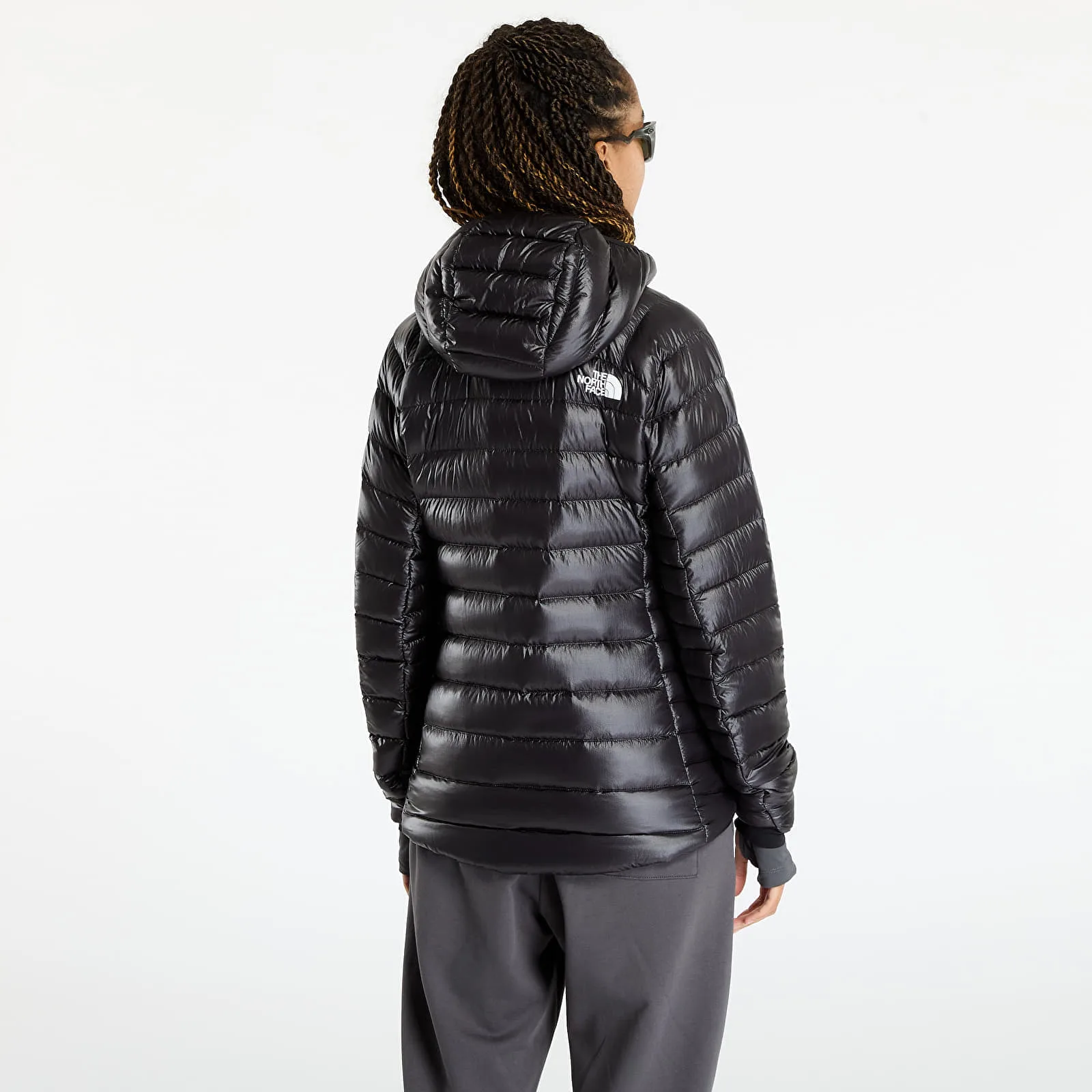 Дамски суитшърт с качулка The North Face Summit Breithorn Hooded Down черен – TNF Black – Дамски худита