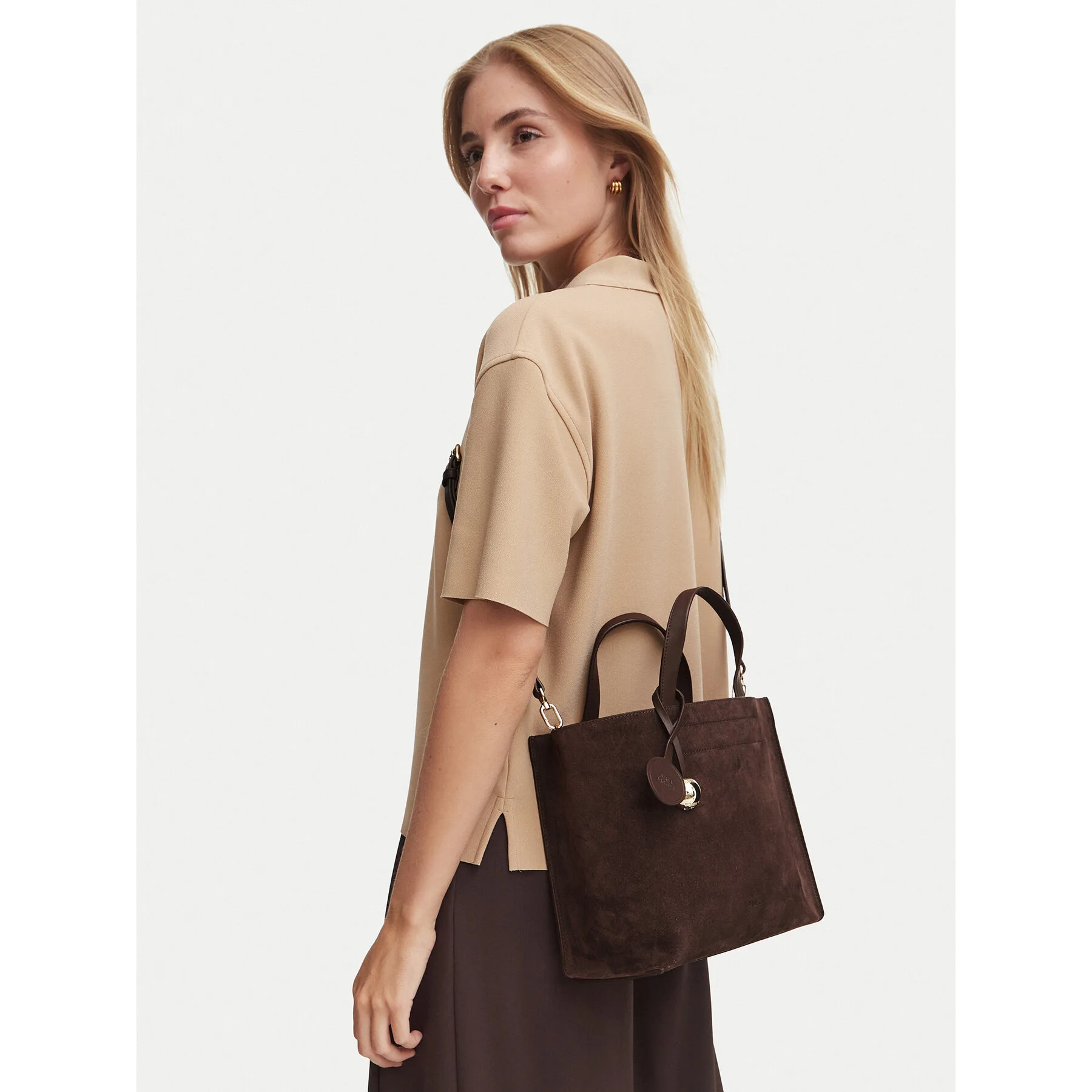 Дамска чанта Furla Divide It S WB02123 BX4018 TR 4286S Тъмнокафяв – Чанти