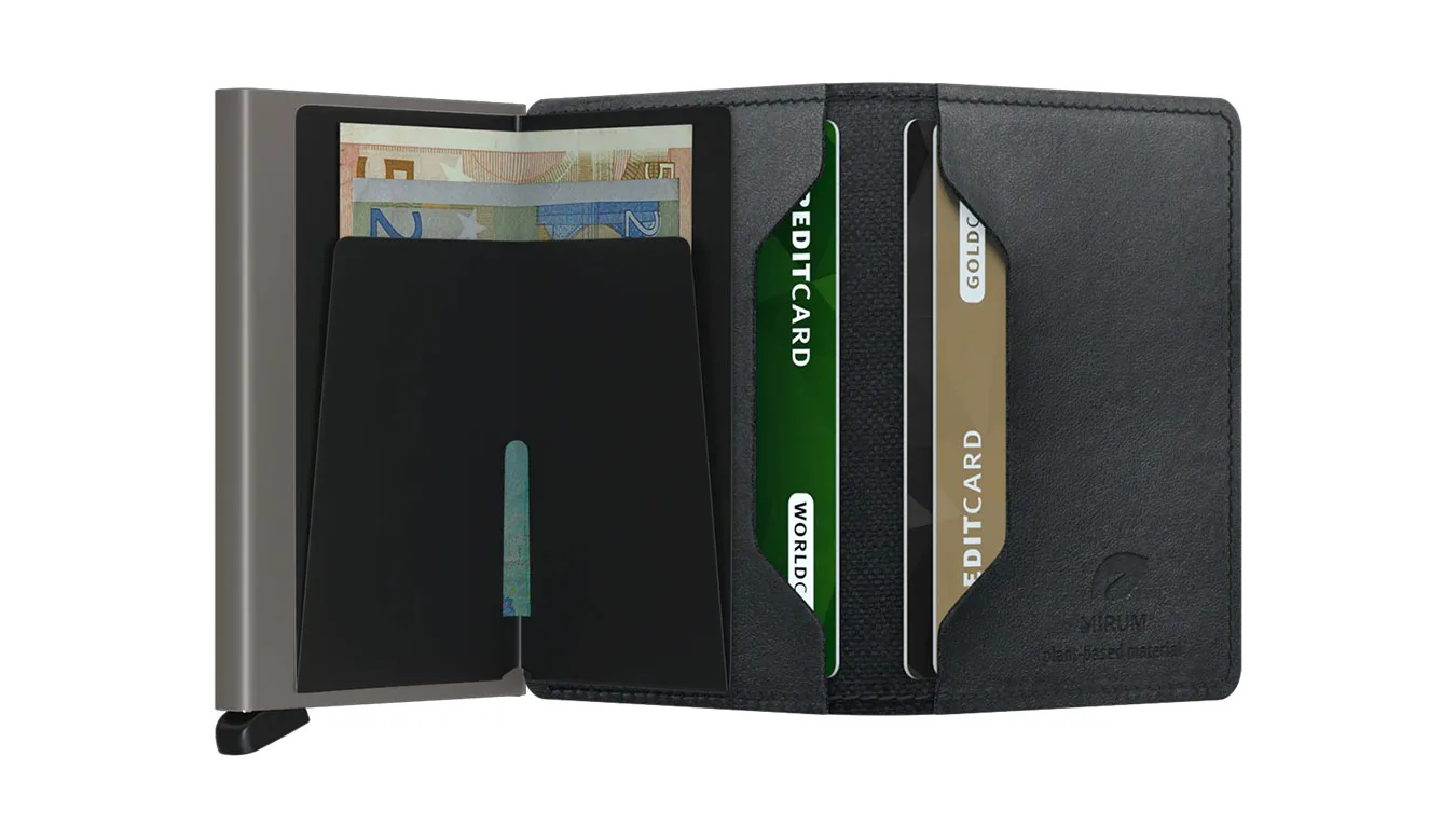 Secrid Slimwallet Mirum Plant Based Black Unisex - Carteira Secrid - Preto - SMi-Black – Портмонета