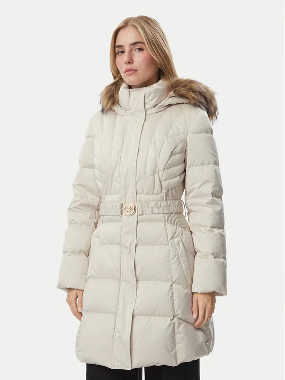 Guess Кожено палто W6BL19 W3752 Черен Regular Fit – Дамски кожуси