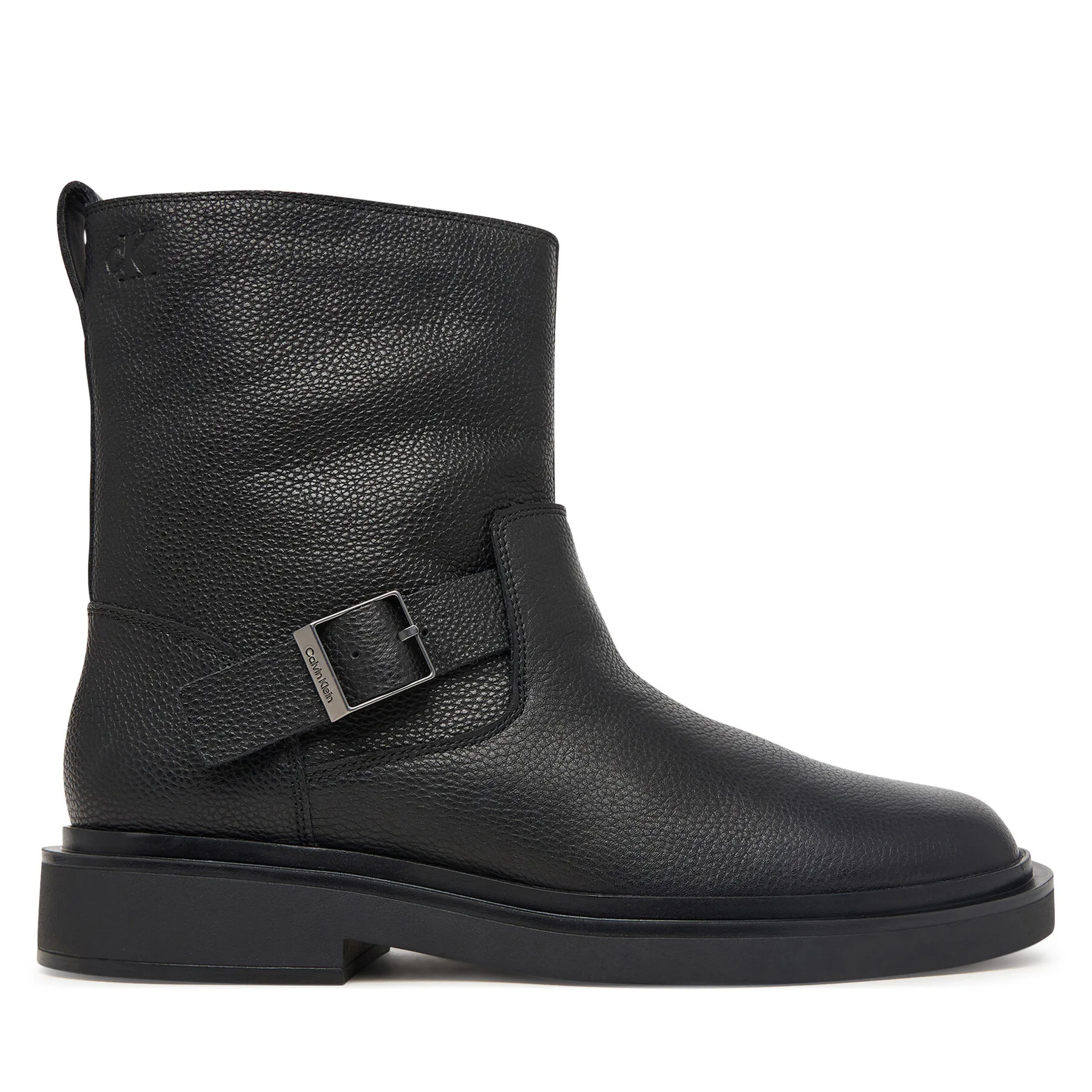 Мъжки ботуши Calvin Klein Sq Rubber Boot Buckle Lth черни – Черен