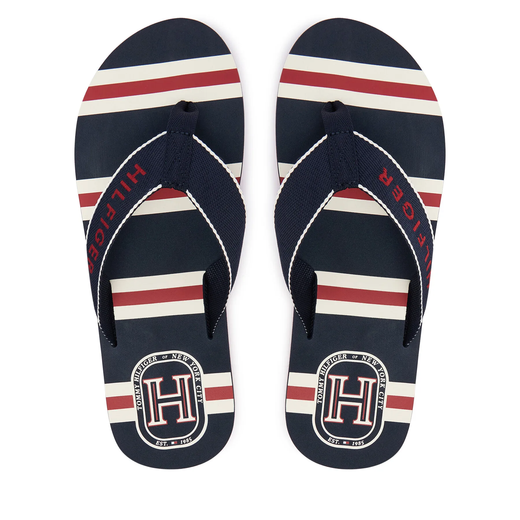 Джапанки Tommy Hilfiger Stripes Beach Sandal FM0FM06003 Тъмносин – Чехли