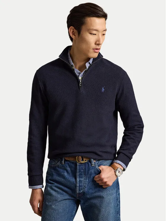 Polo Ralph Lauren Пуловер 710B18060004 Тъмносин Regular Fit – Мъжки пуловери и жилетки
