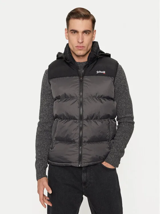 Schott NYC Елек UTAHV Сив Regular Fit – Мъжки якета и палта