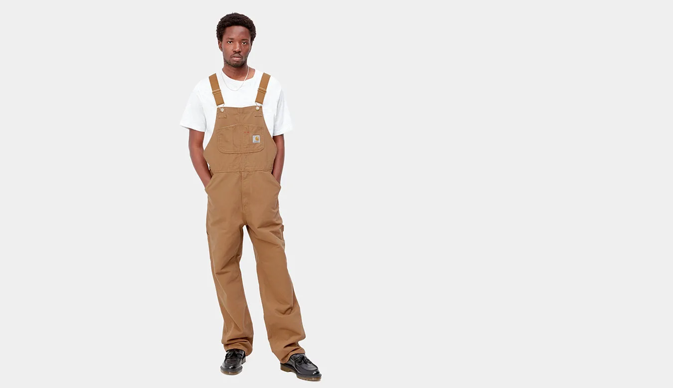 Мъжки панталон Carhartt WIP Bib Overall Hamilton кафяв – Castanho – Мъжки текстилни панталони