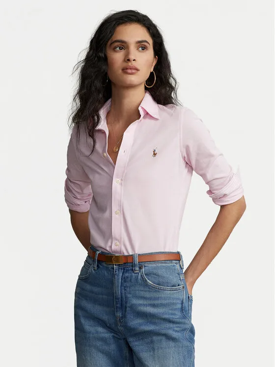 Дамска риза Polo Ralph Lauren Heidi розова – Дамски ежедневни ризи