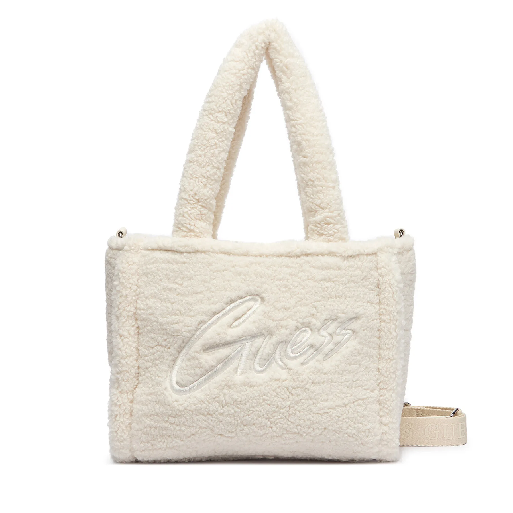 Дамска чанта Guess J6BZ19 W4024 Кремав – Класически дамски чанти
