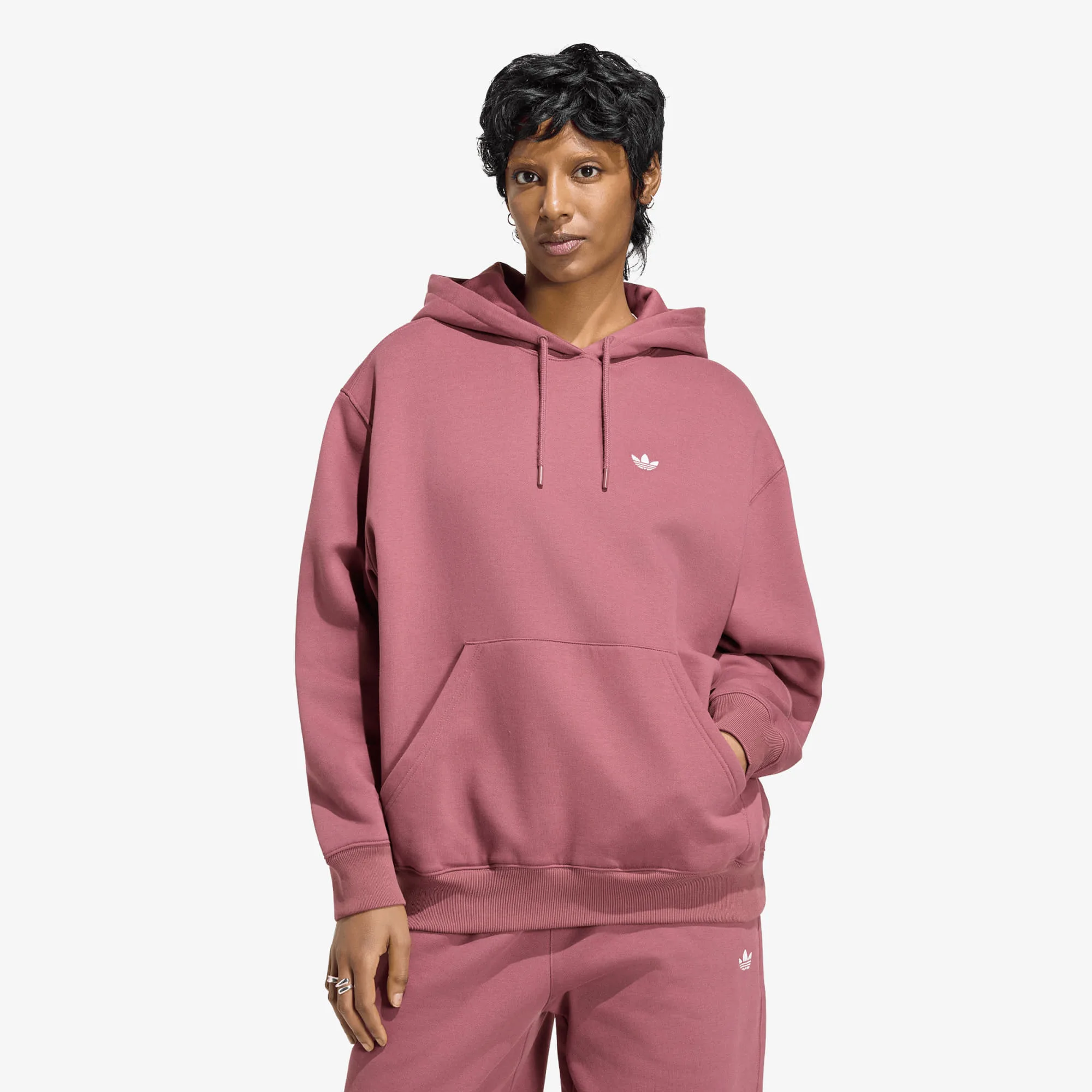 Суитшърт adidas Essentials Oversized Fleece Hoodie Quiet Crimson XS – Дамски худита