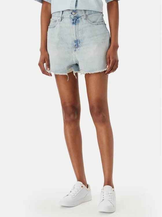 Tommy Hilfiger Дънкови шорти WW0WW49578 Син Wide Fit – Дамски дънкови шорти