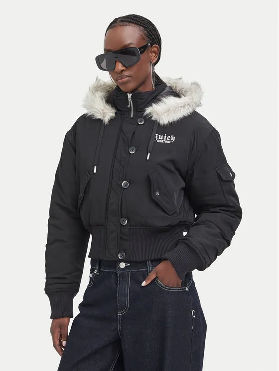 Juicy Couture Зимно яке JCOIJ226553 Черен Regular Fit – Дамски зимни якета