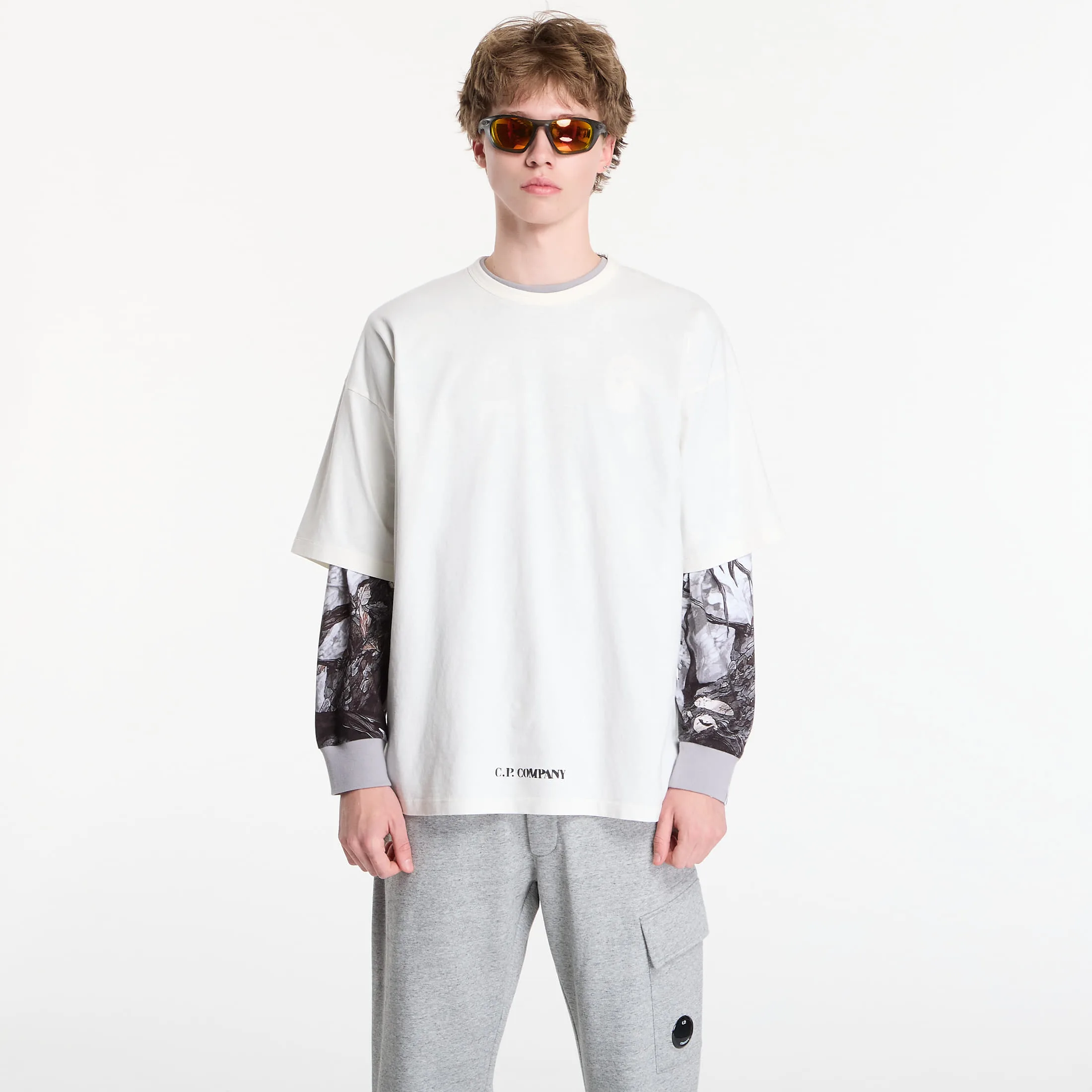Тениска C.P. Company 1020 Jersey Short Sleeve Stencil T-Shirt Gauze White L – Мъжки тениски