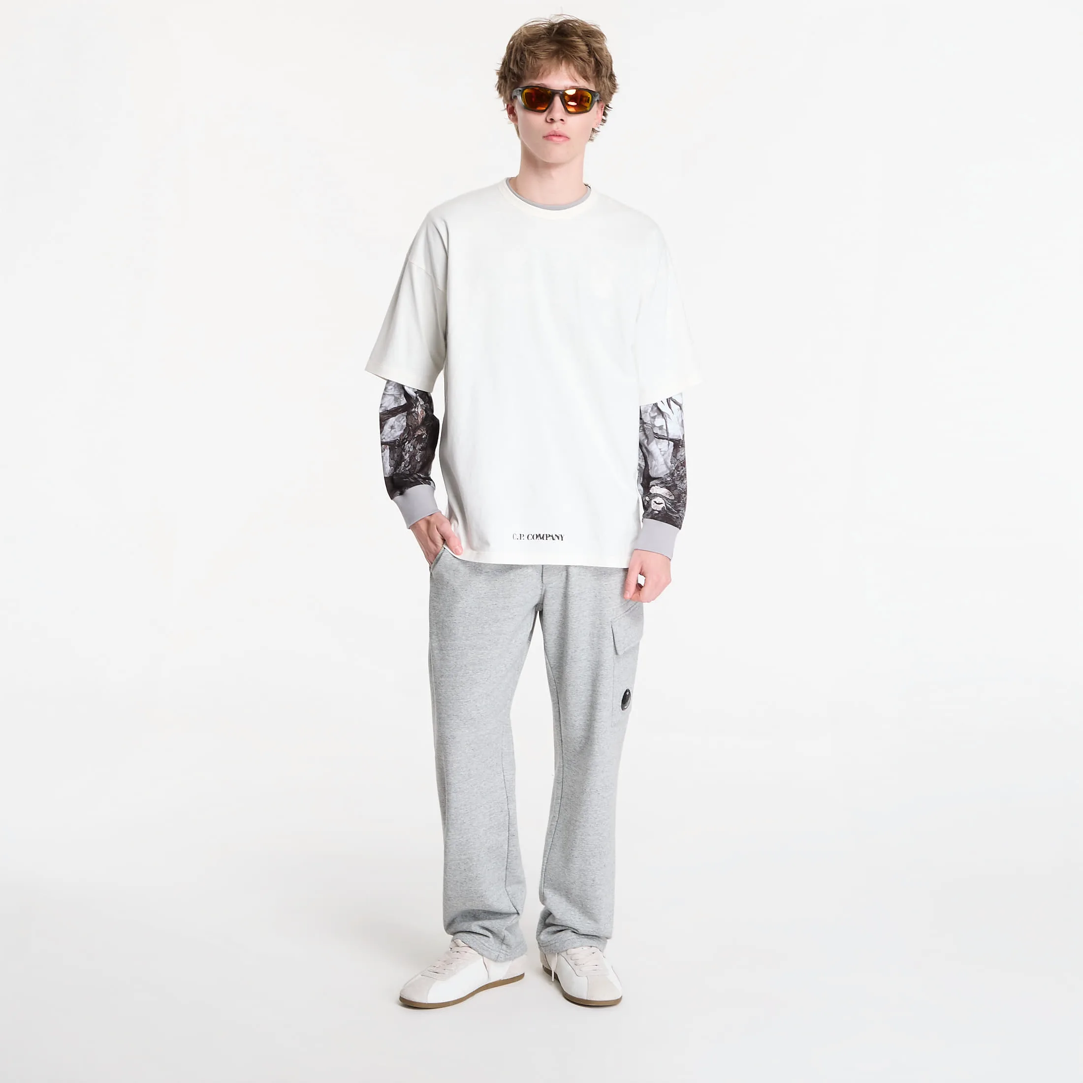 Тениска C.P. Company 1020 Jersey Short Sleeve Stencil T-Shirt Gauze White L – Мъжки тениски