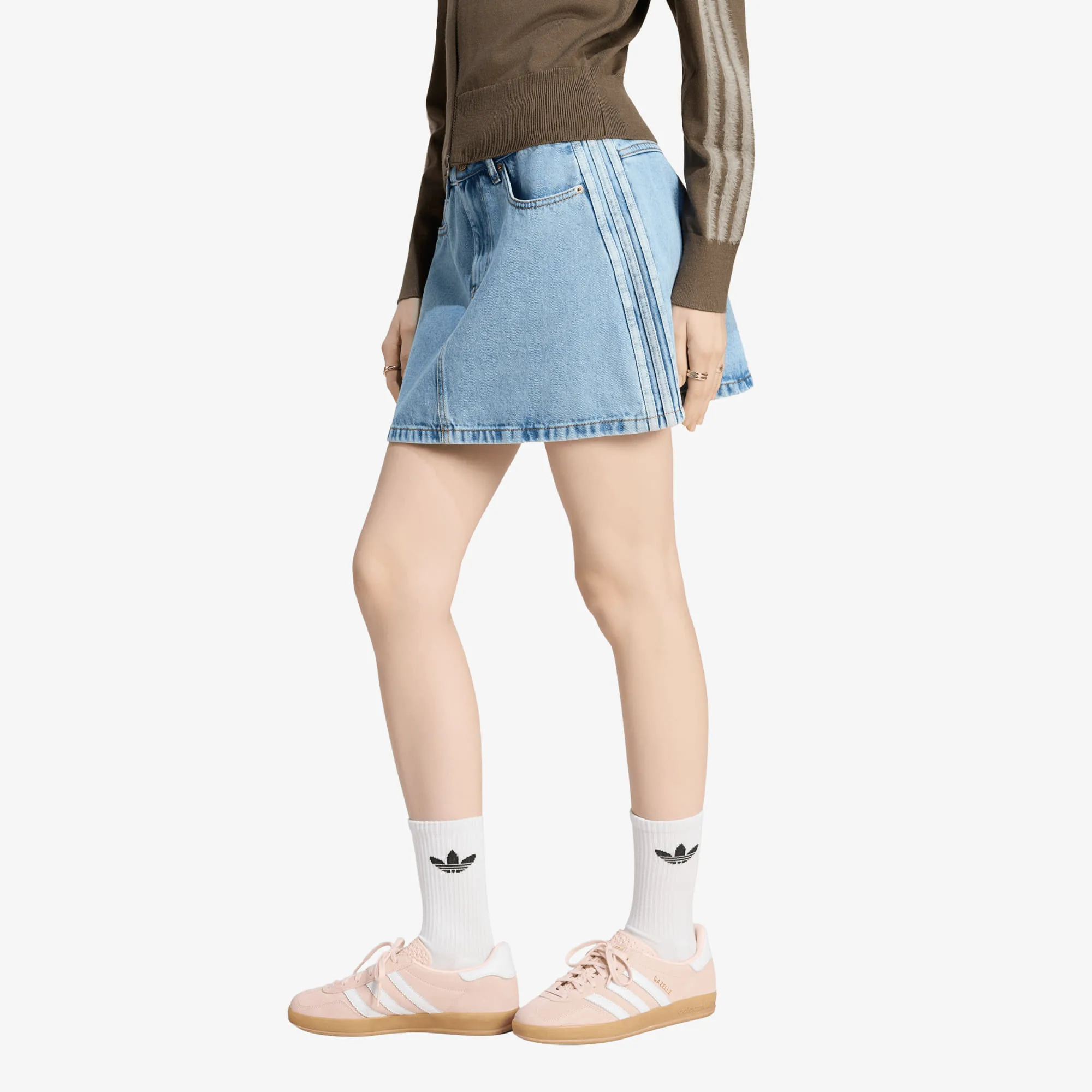 Пола adidas Mid Rise Denim Skirt Light Denim 6 – Дамски поли
