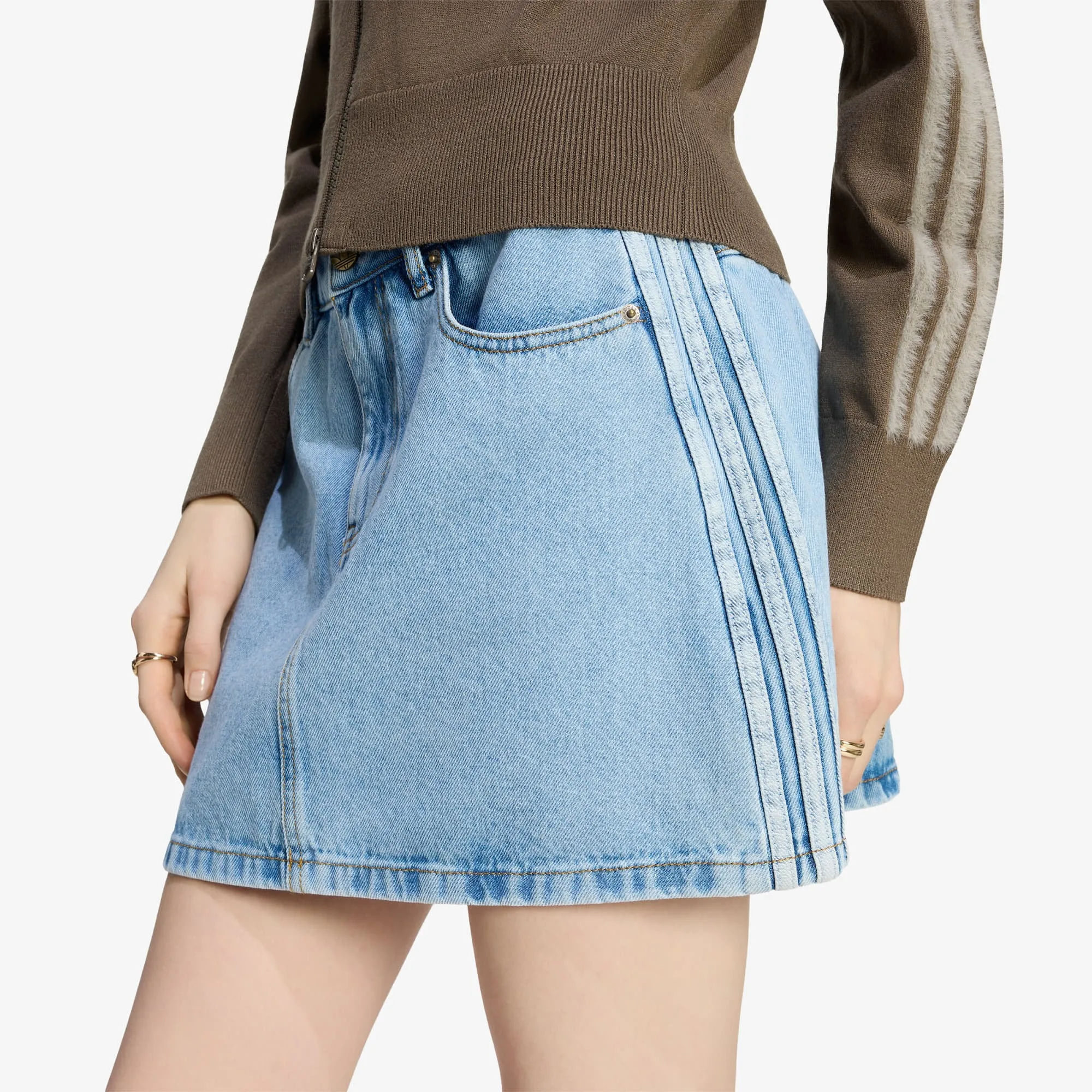 Пола adidas Mid Rise Denim Skirt Light Denim 6 – Дамски поли