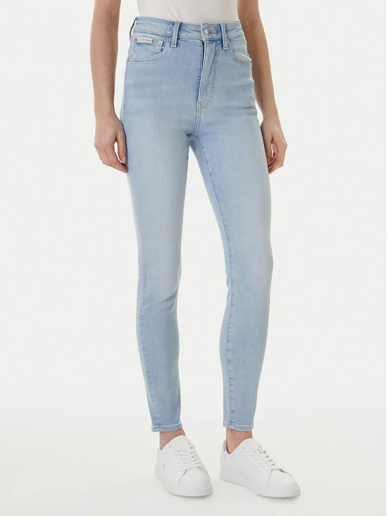 Дамски дънки Calvin Klein Jeans LV047F701G светлосини – Дамски skinny дънки