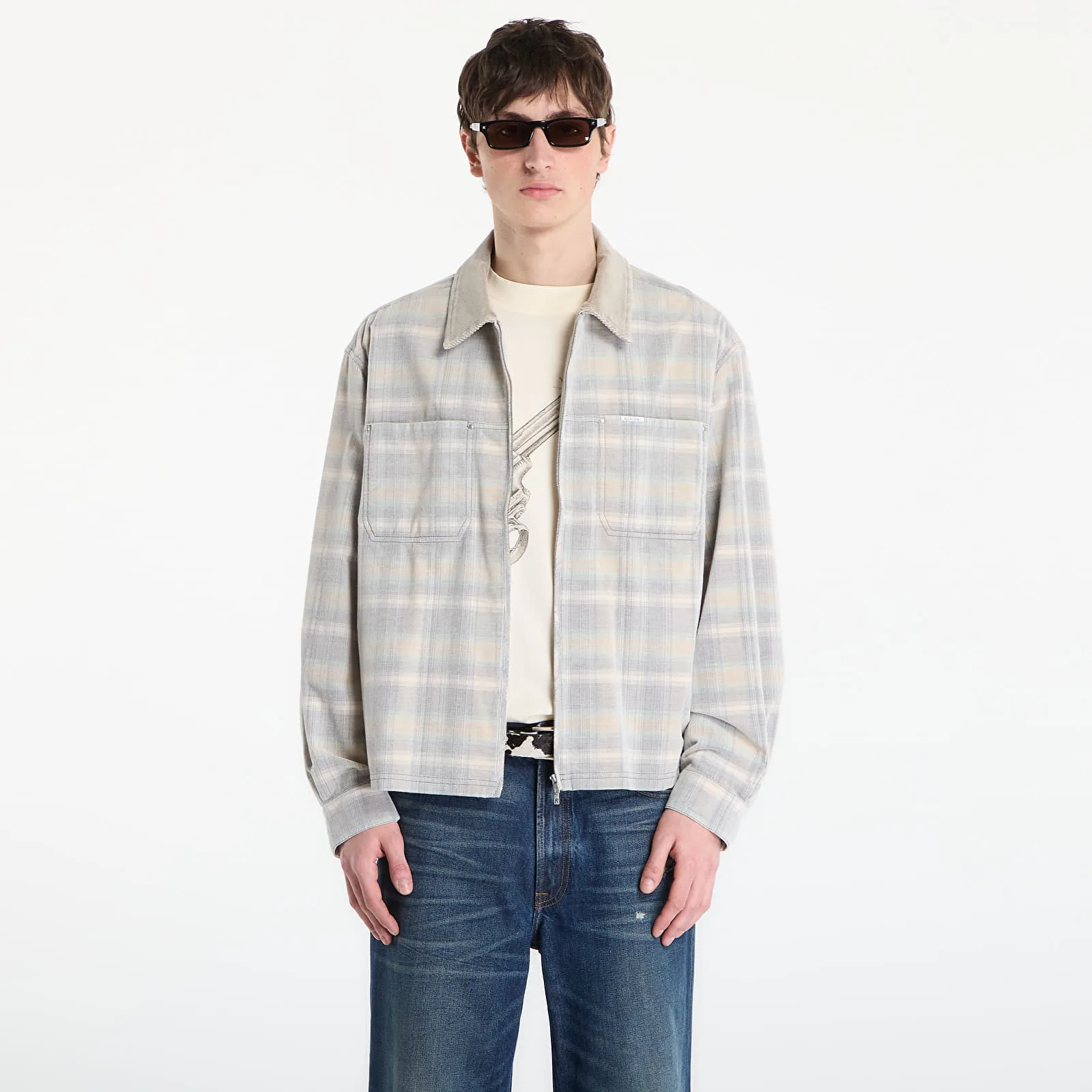Риза REPRESENT Cord Zip Flannel Shirt UNISEX Mineral L – Ризи