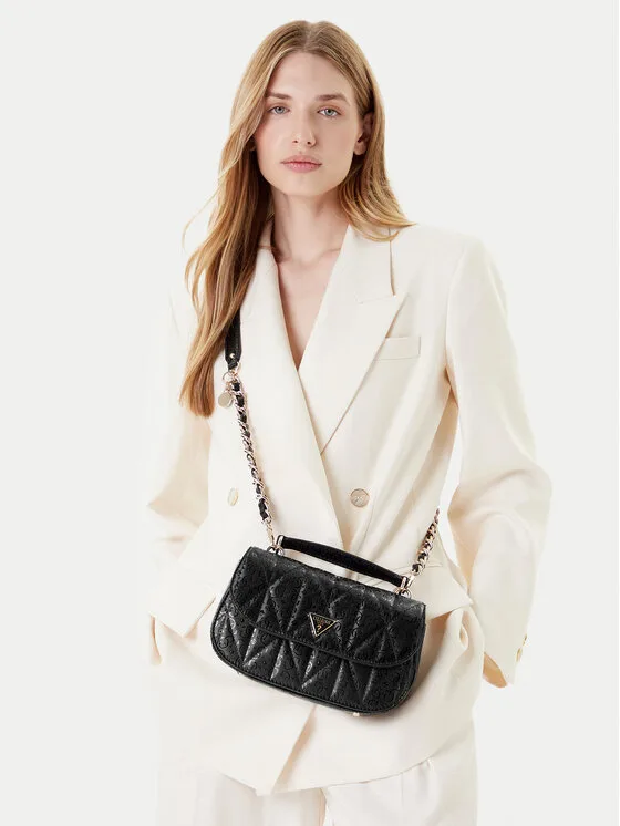 Дамска чанта Guess Aldina HWGG96 63200 черна – Черен – Дамски чанти с дръжка