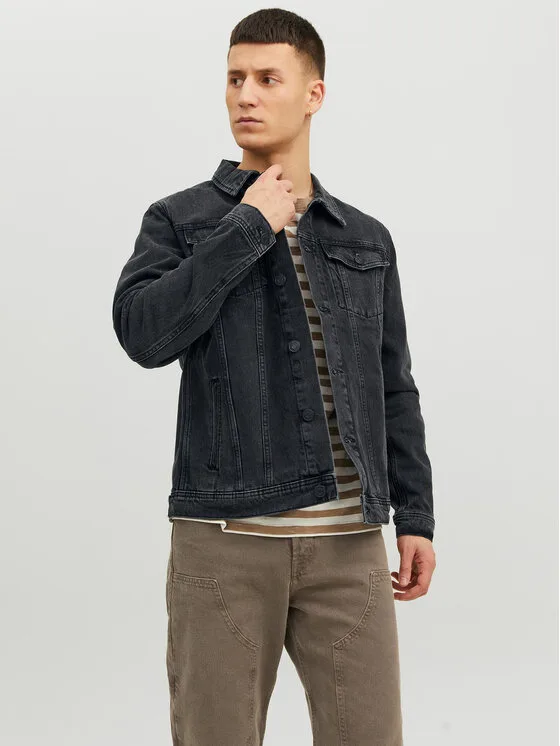 Мъжко дънково яке Jack & Jones Jean черно – Черен – Мъжки дънкови якета
