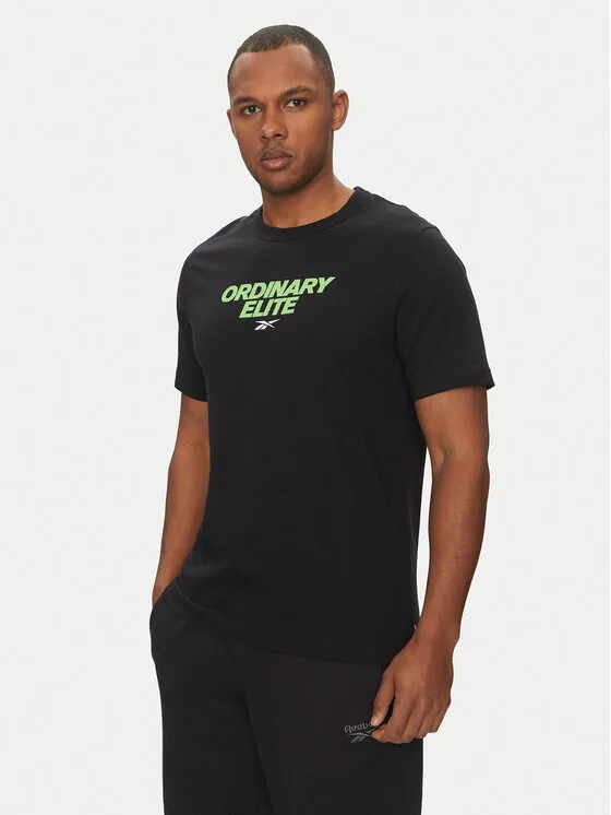 Reebok Тишърт 100218824 Черен Regular Fit – Мъжки тениски